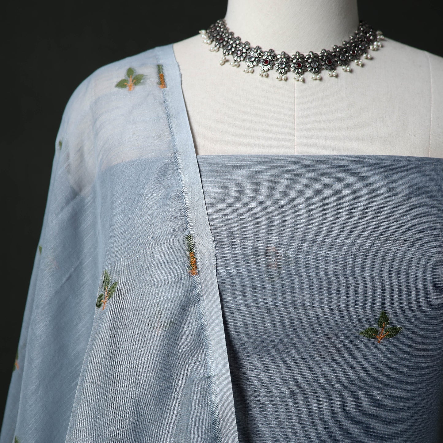 Jamdani Silk Cotton 2pc Unstitched Dress Material Kurta Set 26
