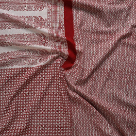  Red Natural Dyed Cotton Bagh Print Kurta Material