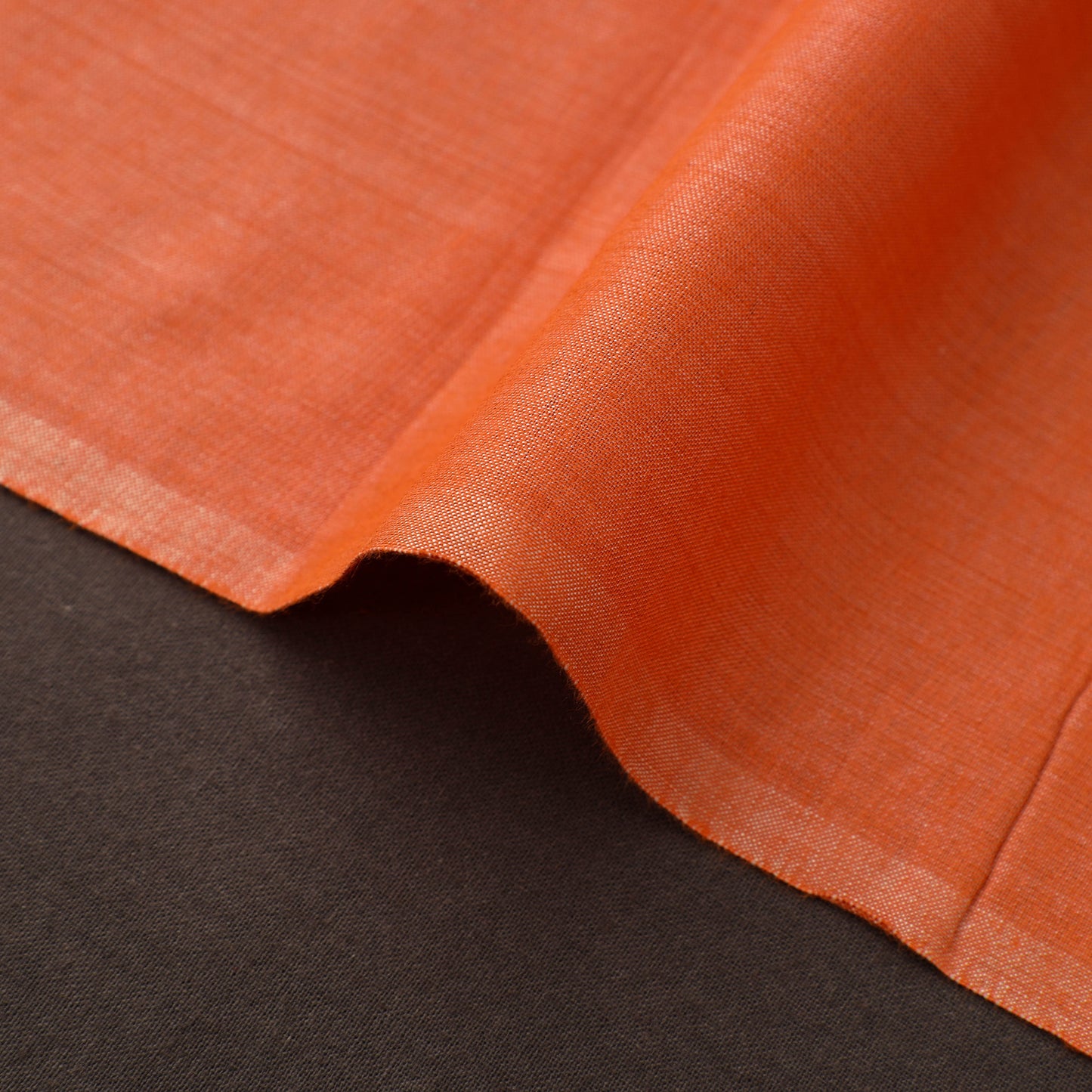 Orange Vidarbha Handloom Tussar Silk Cotton Fabric