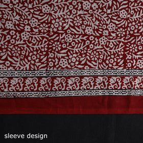  Red Natural Dyed Cotton Bagh Print Kurta Material