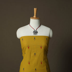 Jacquard Woven Cotton 2pc Unstitched Dress Material Kurta Set with Jewellery 01