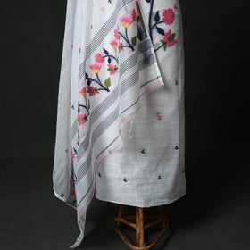 Jamdani Silk Cotton 2pc Unstitched Dress Material Kurta Set 27