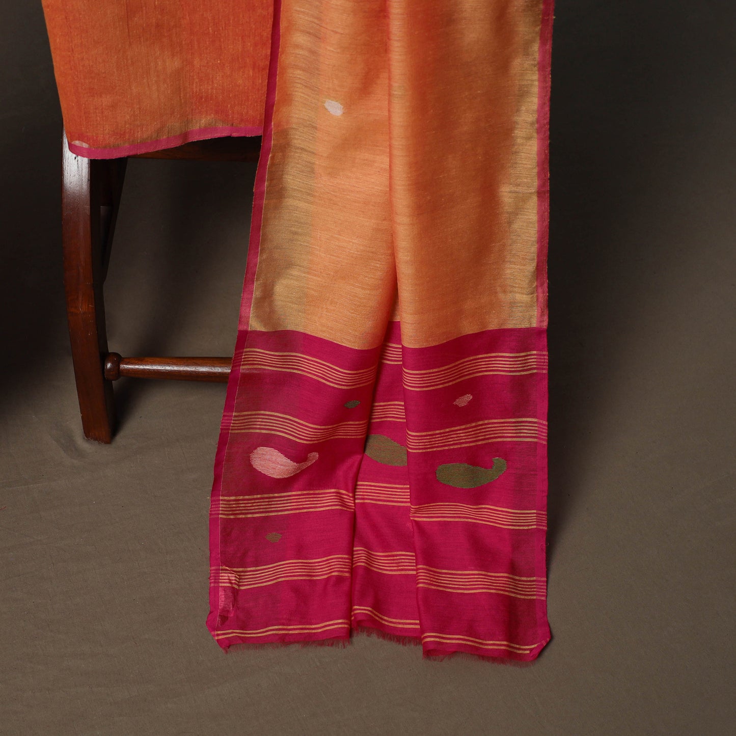 Phulia Jamdani Silk Cotton 3pc Unstitched Dress Material Suit Set 40