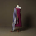 Jacquard Woven Cotton 2pc Unstitched Dress Material Kurta Set with Jewellery 03
