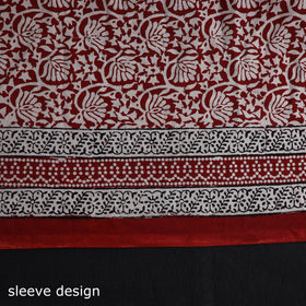  Red Natural Dyed Cotton Bagh Print Kurta Material
