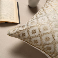 Off White - Banarasi Cushion Cover with Zari Work 21