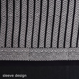  Black Natural Dyed Cotton Bagh Print Kurta Material