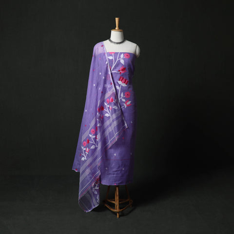 Jamdani Silk Cotton 2pc Unstitched Dress Material Kurta Set 29
