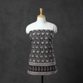  Black Natural Dyed Cotton Bagh Print Kurta Material