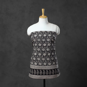  Black Natural Dyed Cotton Bagh Print Kurta Material
