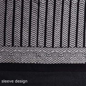  Black Natural Dyed Cotton Bagh Print Kurta Material