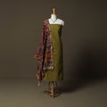 Jacquard Woven Cotton 2pc Unstitched Dress Material Kurta Set with Jewellery 04