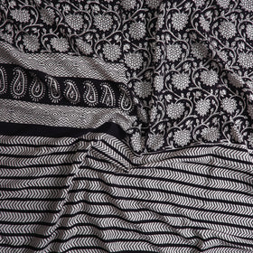  Black Natural Dyed Cotton Bagh Print Kurta Material