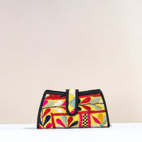Multicolor Handcrafted Kutch Embroidery Cotton Clutch / Wallet