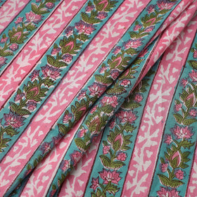 Pink Sanganeri Block Print Cotton Fabric