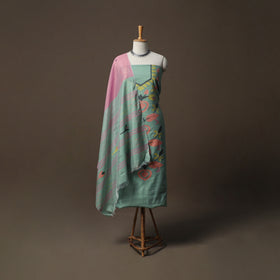 Phulia Jamdani Silk Cotton 3pc Unstitched Dress Material Suit Set 43