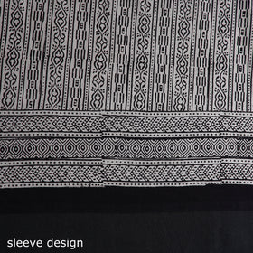  Black Natural Dyed Cotton Bagh Print Kurta Material