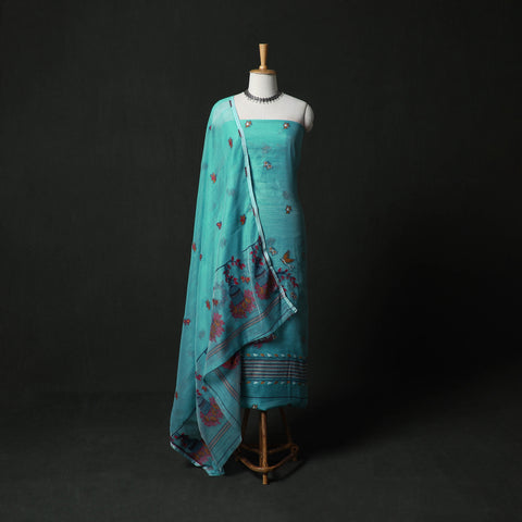 Jamdani Silk Cotton 2pc Unstitched Dress Material Kurta Set 31