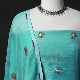 Jamdani Silk Cotton 2pc Unstitched Dress Material Kurta Set 31