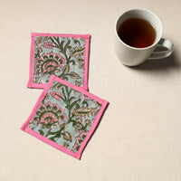 Handcrafted Sanganeri Floral Print Coaster (Set of 2) 21