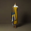 Jacquard Woven Cotton 2pc Unstitched Dress Material Kurta Set with Jewellery 06