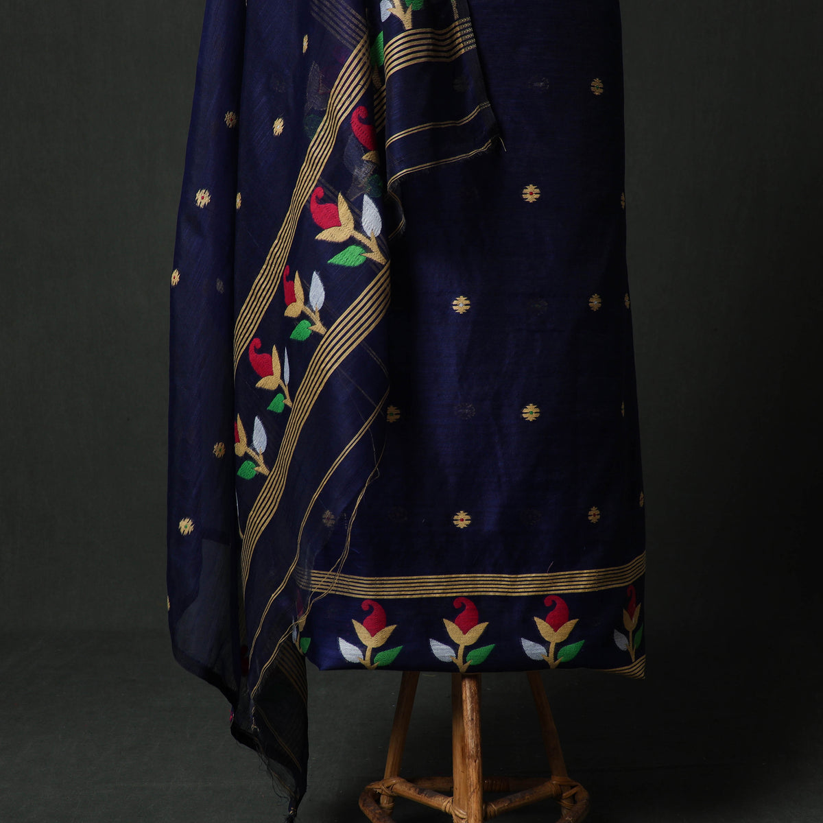Jamdani Silk Cotton 2pc Unstitched Dress Material Kurta Set 32