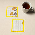  Handcrafted Sanganeri Floral Print Coaster (Set of 2)