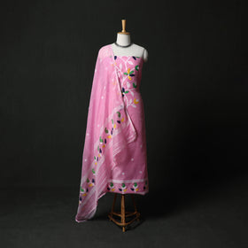 Jamdani Silk Cotton 2pc Unstitched Dress Material Kurta Set 33