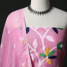 Jamdani Silk Cotton 2pc Unstitched Dress Material Kurta Set 33