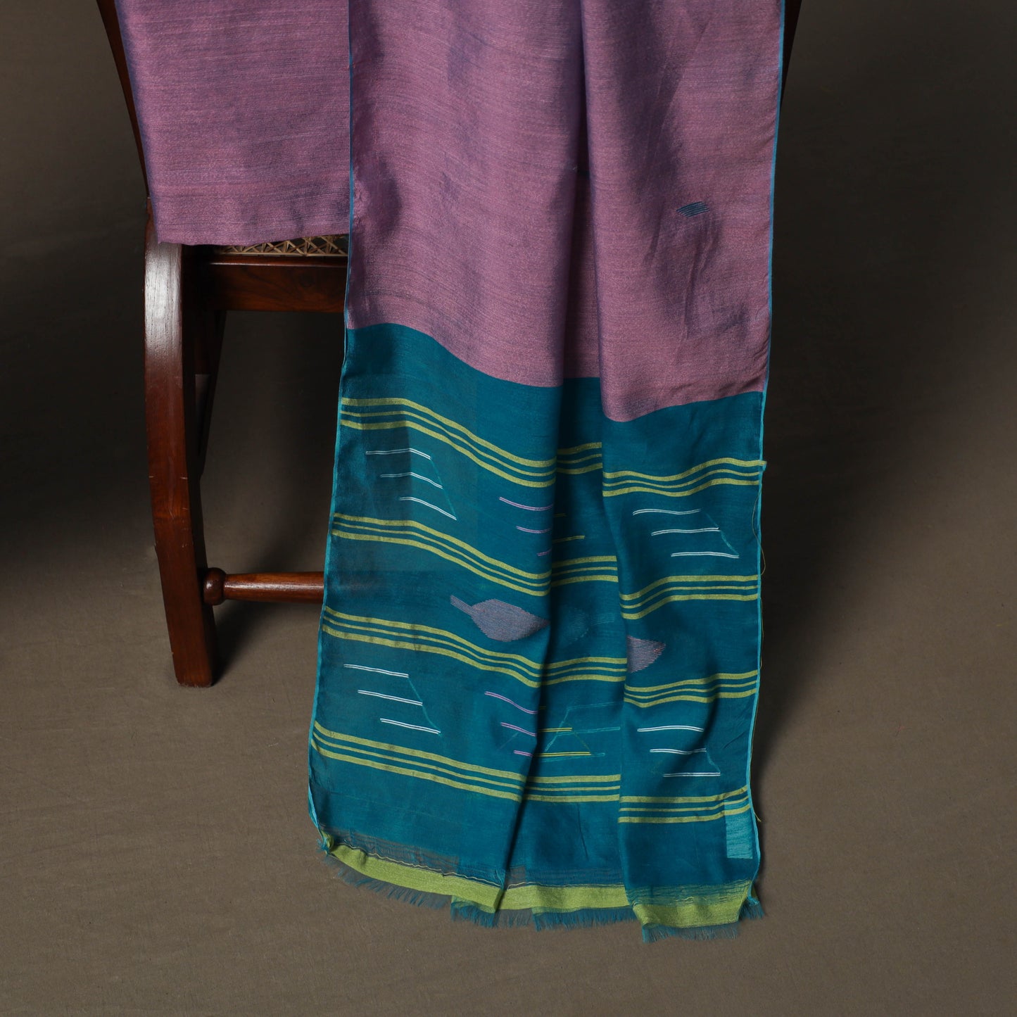 Phulia Jamdani Silk Cotton 3pc Unstitched Dress Material Suit Set 45