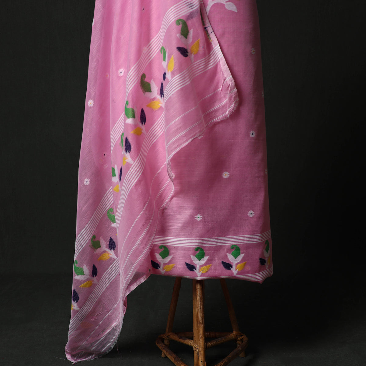 Jamdani Silk Cotton 2pc Unstitched Dress Material Kurta Set 33