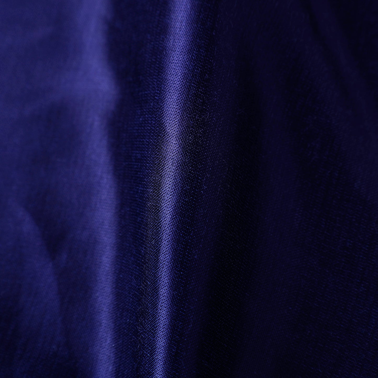 Navy Blue - Pure Mashru Silk Plain Fabric (Width - 46 in)