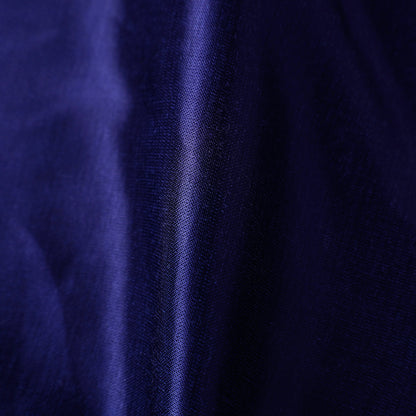 Navy Blue - Pure Mashru Silk Plain Fabric (Width - 46 in)