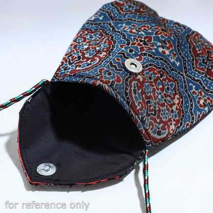 Multicolor - Handcrafted Ajrakh Mashru Silk Sling Bag with Embroidery Flap