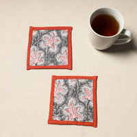 Handcrafted Sanganeri Floral Print Coaster (Set of 2) 13