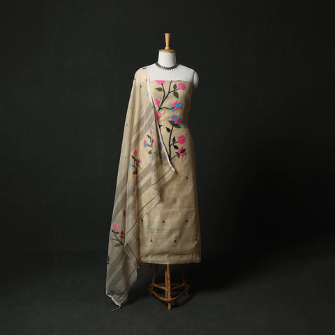 Jamdani Silk Cotton 2pc Unstitched Dress Material Kurta Set 36