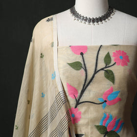 Jamdani Silk Cotton 2pc Unstitched Dress Material Kurta Set 36