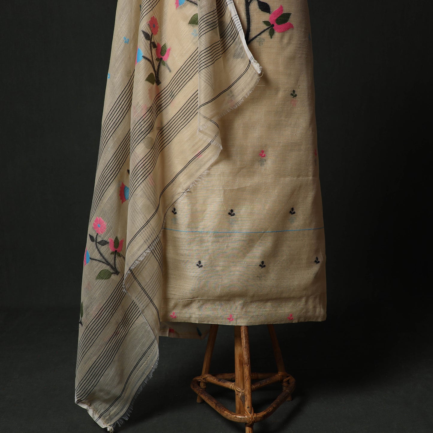 Jamdani Silk Cotton 2pc Unstitched Dress Material Kurta Set 36