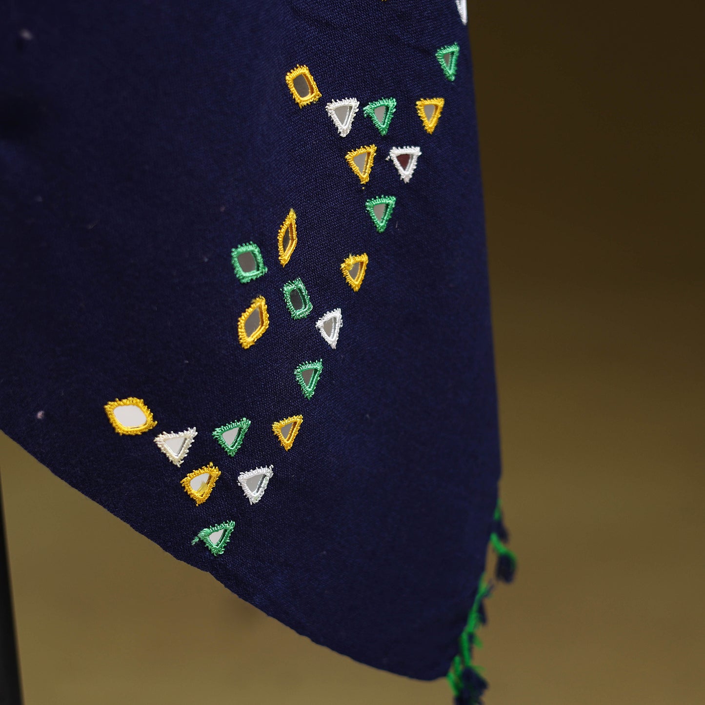 Kutch Handwoven Mirror Work Acrylic Wool Shawl 132