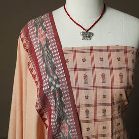 Jacquard Woven Cotton 2pc Unstitched Dress Material Kurta Set with Jewellery 10