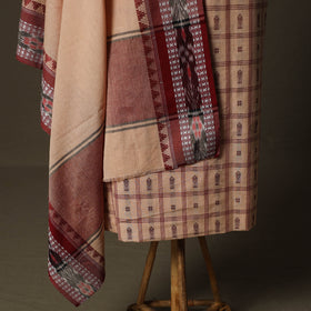 Jacquard Woven Cotton 2pc Unstitched Dress Material Kurta Set with Jewellery 10