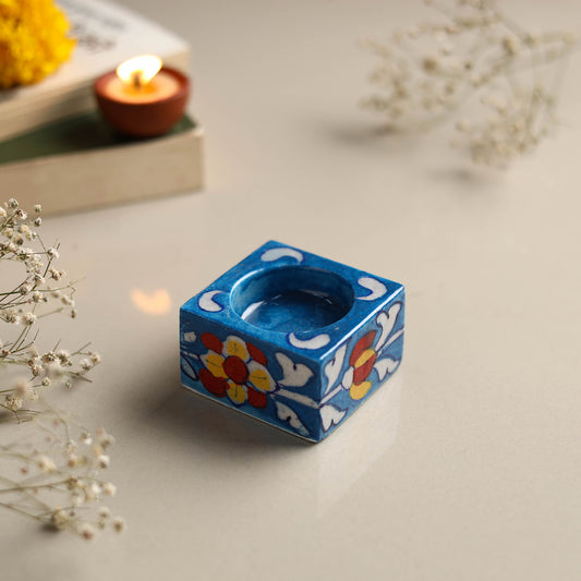 Original Blue Pottery Ceramic Tealight Candle Holder 05