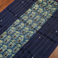 Kutch Tagai Embroidered Patchwork Mashru Silk Table Runner (14 x36 in)