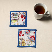 Handcrafted Sanganeri Floral Print Coaster (Set of 2) 01