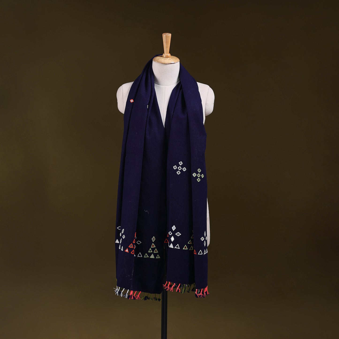 Kutch Handwoven Mirror Work Acrylic Wool Shawl 135