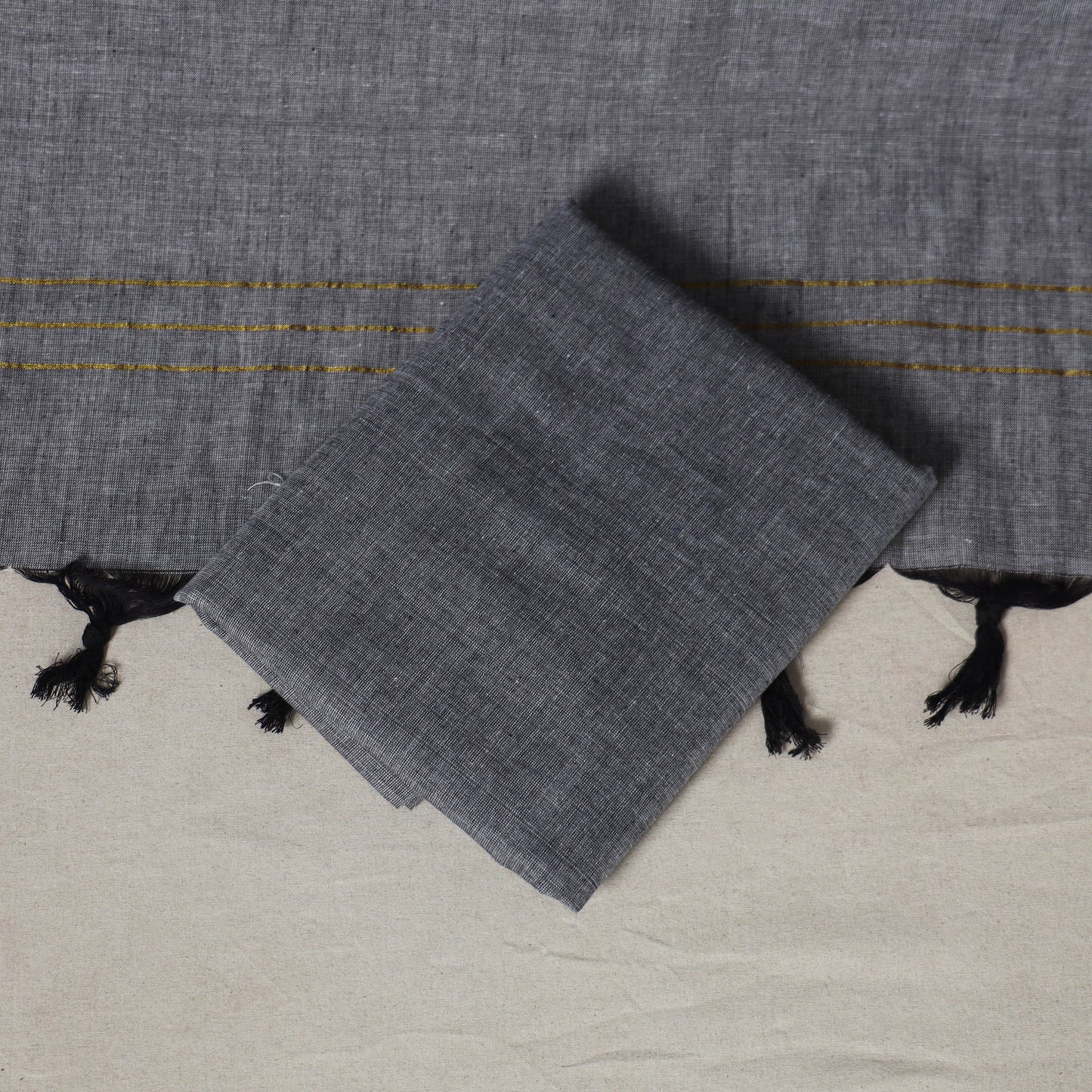 Black - 3pc unstitched maniabandha ikat dress material