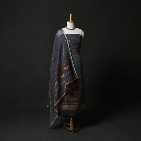 Jamdani Silk Cotton 2pc Unstitched Dress Material Kurta Set 40