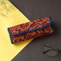 Maroon Handcrafted Kutch Leather Block Printed Spectacle Case