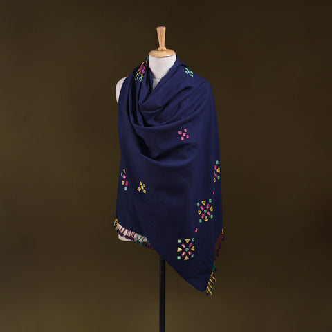 Kutch Handwoven Mirror Work Acrylic Wool Shawl 136