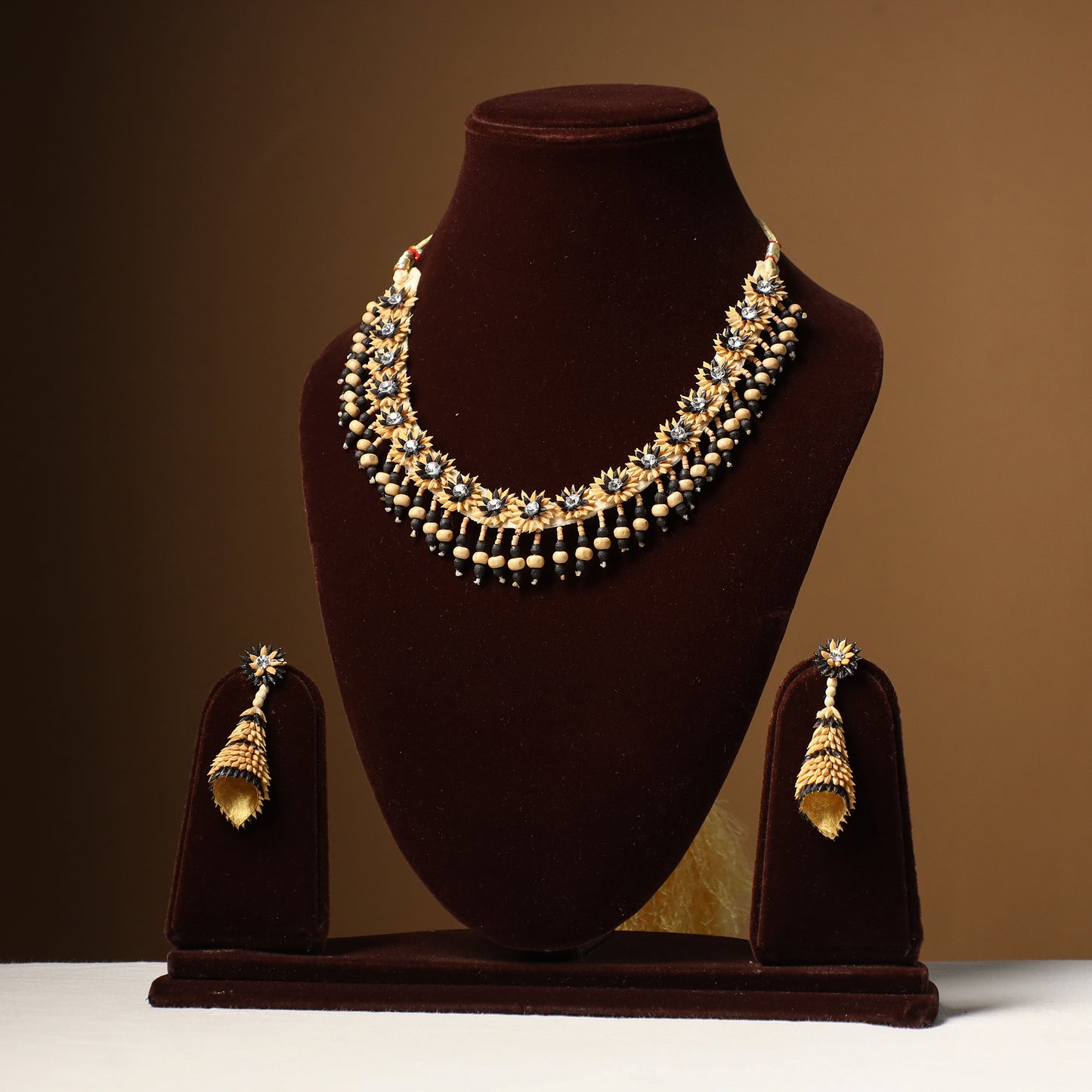 Handcrafted Rice Paddy Necklace Set by Putul Das Mitra